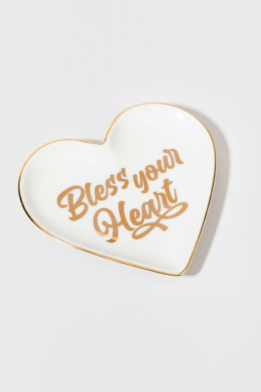 Francesca's Heart Shaped Bless Your Heart Tray White Home Decor