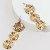 Francesca's Letha Textured Circle Linear Drop Earrings Gold Earrings