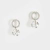 Francesca's Elisa Pave Circle Drop Earrings Silver Earrings