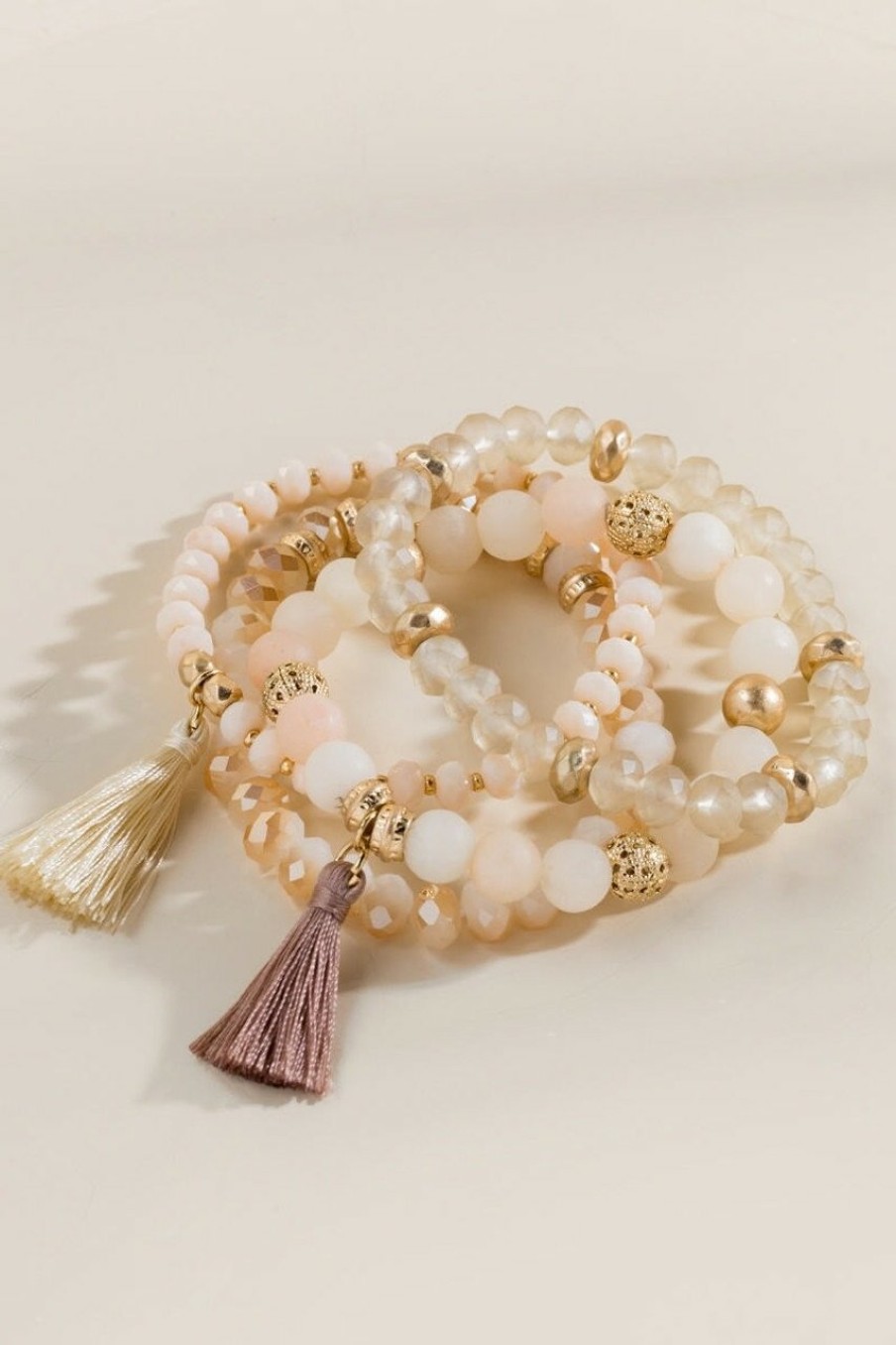 Francesca's Amelia Stretch Bracelet Set Natural Bracelets