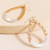 Francesca's Mariah Hammered Teardrop Hoop Earrings Ivory Earrings