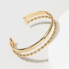 Francesca's Ayla Two- Row Metal Cuff Gold Bracelets