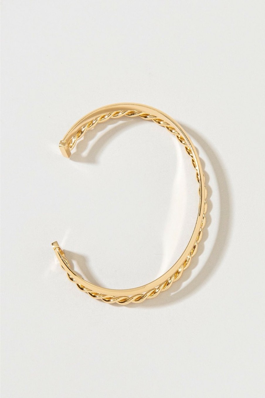 Francesca's Ayla Two- Row Metal Cuff Gold Bracelets