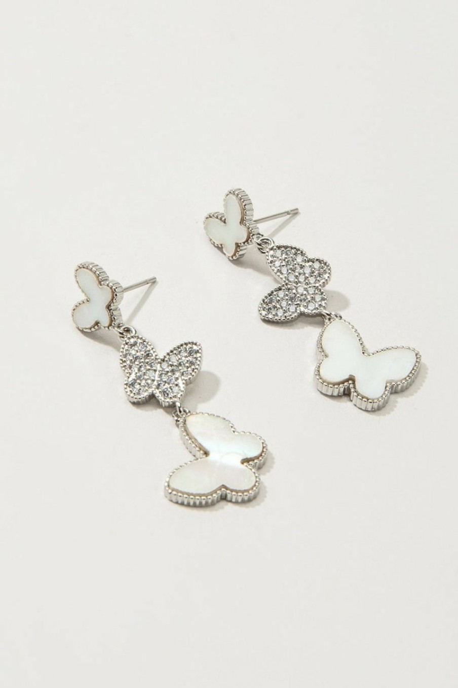 Francesca's Luanna Linear Butterfly Earrings Ivory Earrings