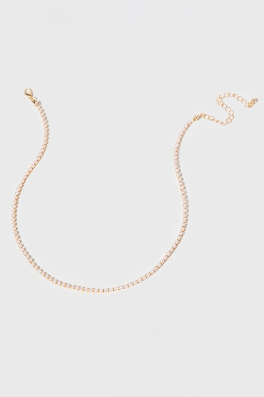 Francesca's Melina Pearl Necklace Gold Necklaces