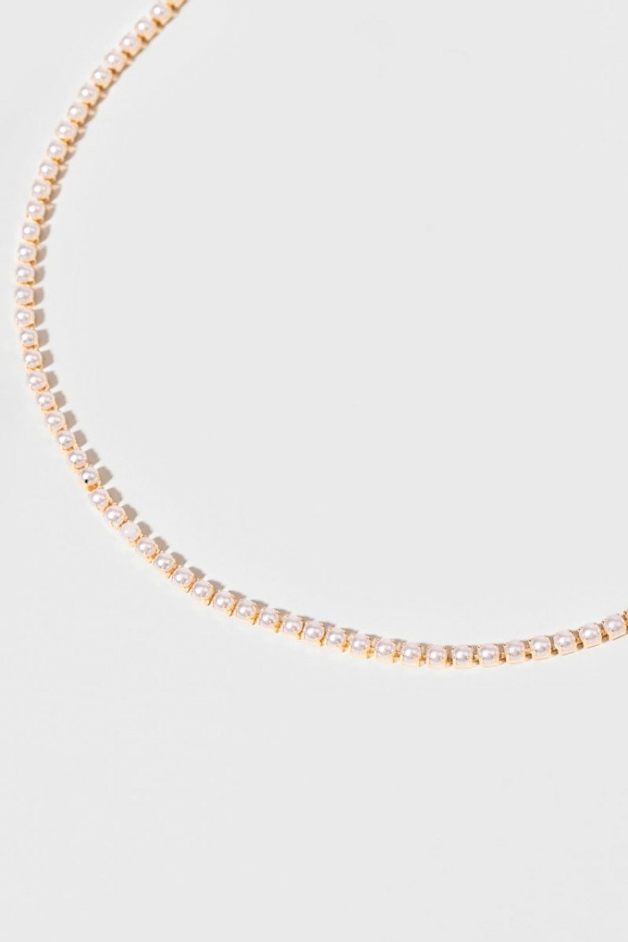 Francesca's Melina Pearl Necklace Gold Necklaces