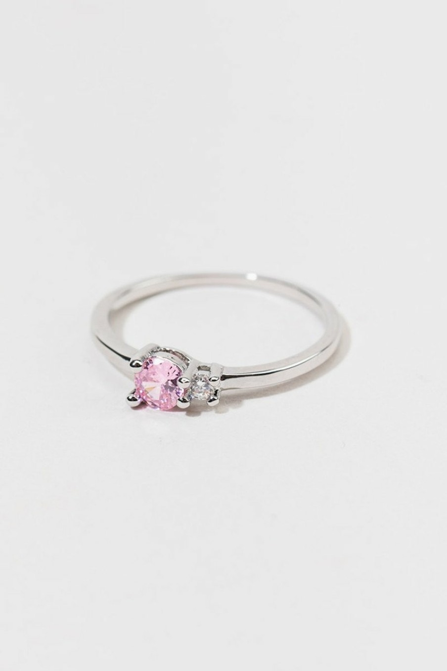 Francesca's Ebbie Focal Crystal Ring Pink Rings