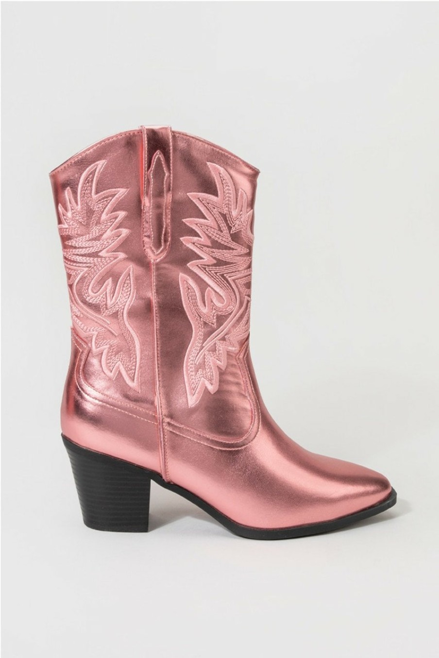 Francesca's Kendra Metallic Western Boots Boots