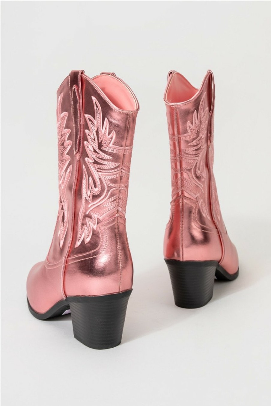 Francesca's Kendra Metallic Western Boots Boots