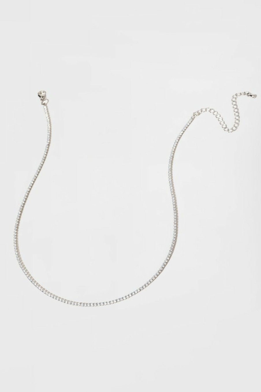 Francesca's Ada Cupchain Tennis Choker Silver Necklaces