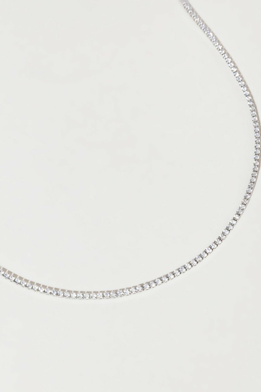 Francesca's Ada Cupchain Tennis Choker Silver Necklaces