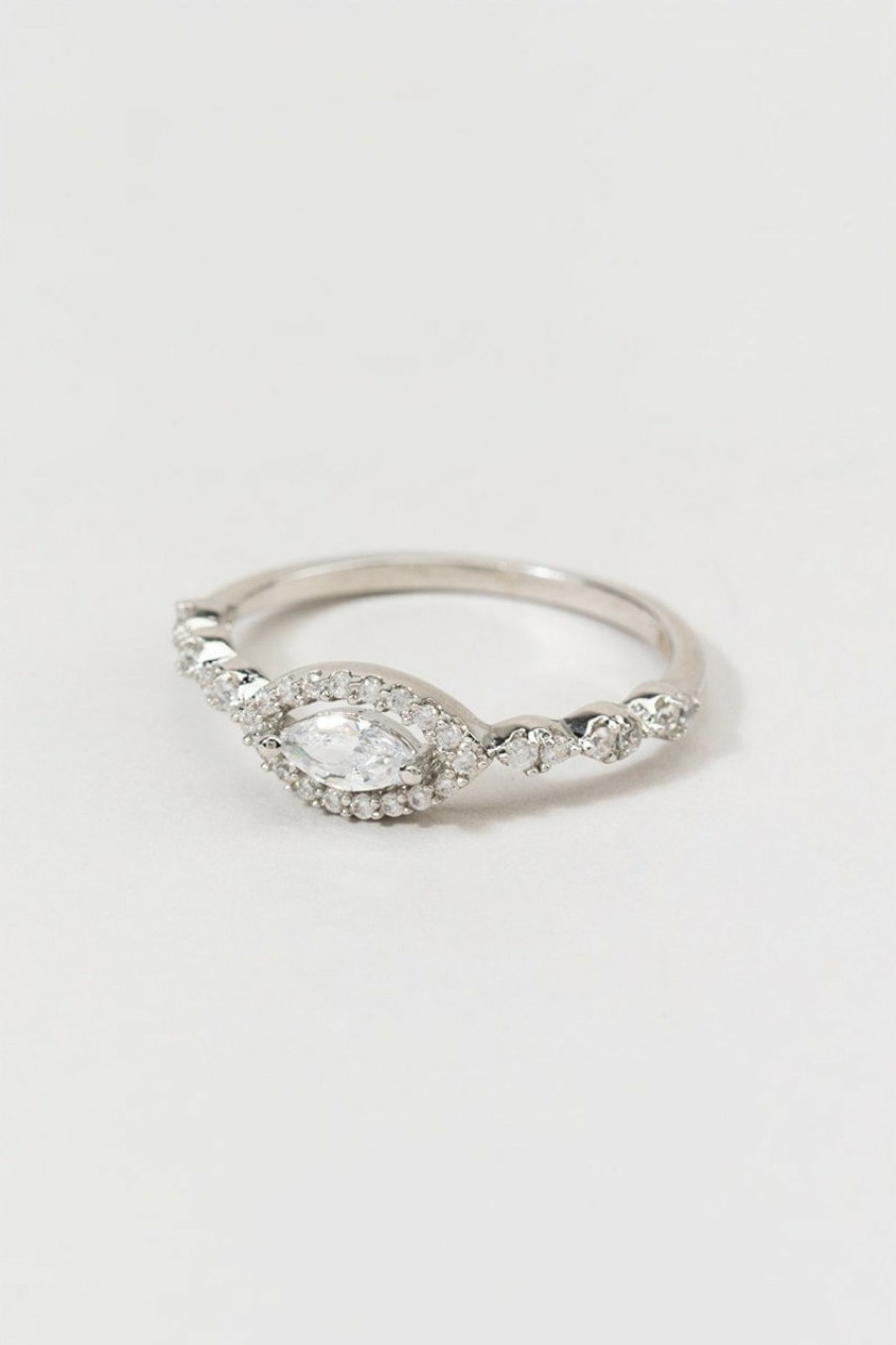 Francesca's Clara Cz Halo Ring Silver Rings