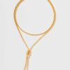 Francesca's Emmie Knotted Chain Layered Y Necklace Gold Necklaces