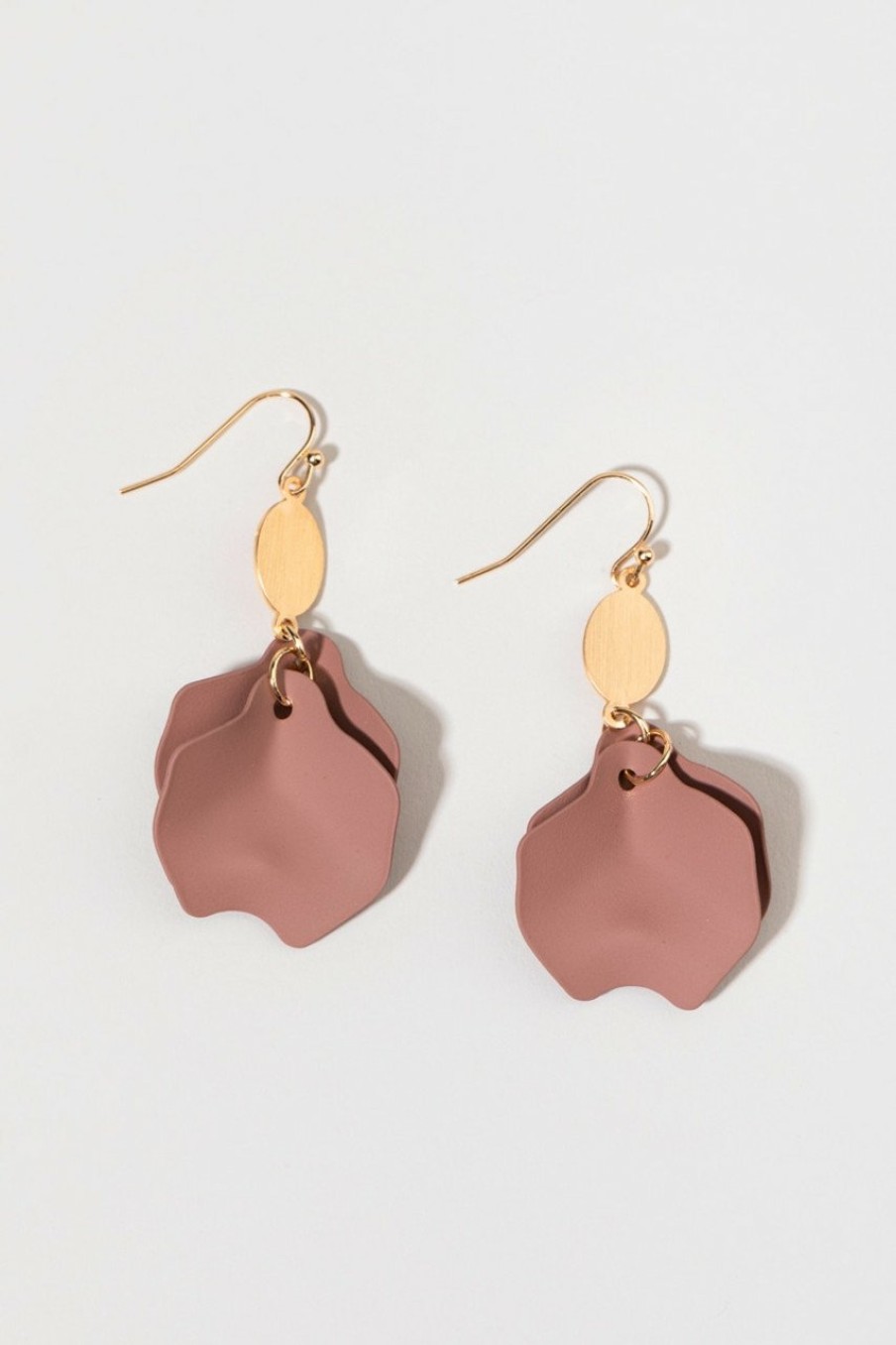 Francesca's Elaine Epoxy Petals Earrings Mauve Earrings