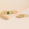 Francesca's Daniella Dainty Crystal Ring Set Emerald Rings