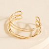 Francesca's Cassidy Twisted Hammered Cuff Bracelet Gold Bracelets