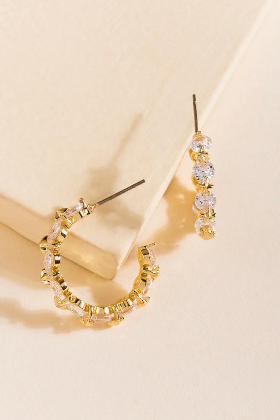 Francesca's Savita Hoop Earrings Crystal Earrings