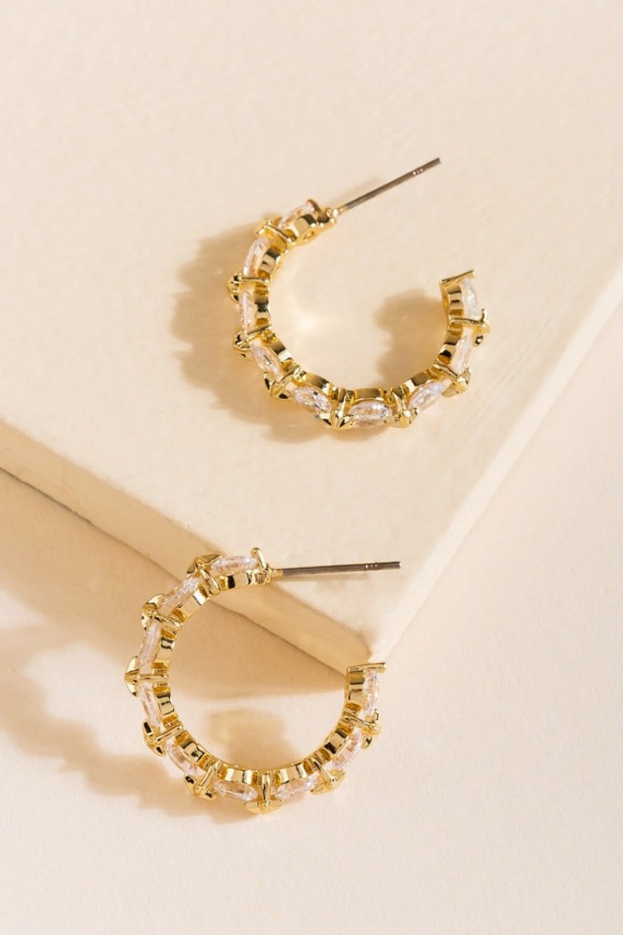 Francesca's Savita Hoop Earrings Crystal Earrings