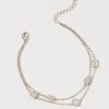 Francesca's Abbey Bezel Heart Bracelet Silver Bracelets