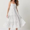 Francesca's Joelle Floral Eyelet Maxi Dress Pink Dresses