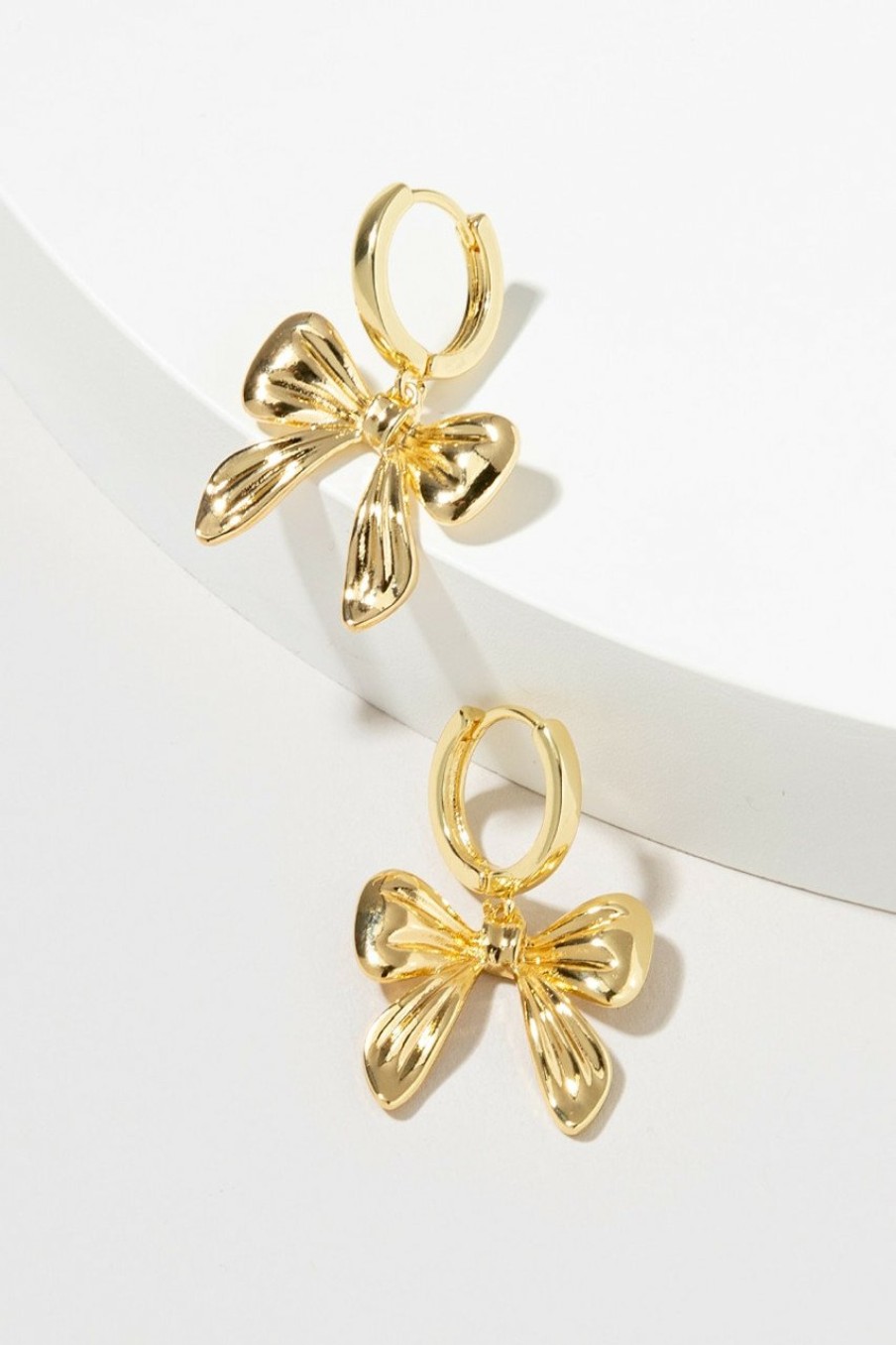 Francesca's Shirlee En Bow Earrings Gold Earrings