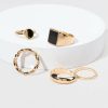 Francesca's Deidre Gold Ring Set Black Rings