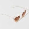 Francesca's Alexandra Asymmetrical Heart Sunglasses Clear Sunglasses