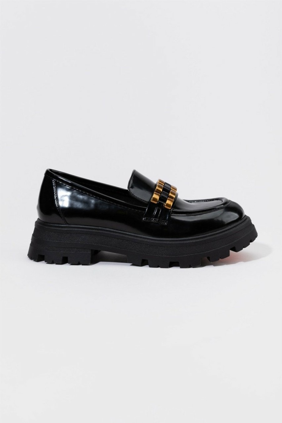 Francesca's Mia Gabina Chain Lug Loafer Flats