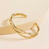 Francesca's Roise Braided Twist Cuff Gold Bracelets