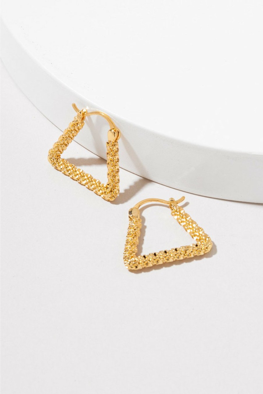 Francesca's Lianne Triangle Hoops Gold Earrings