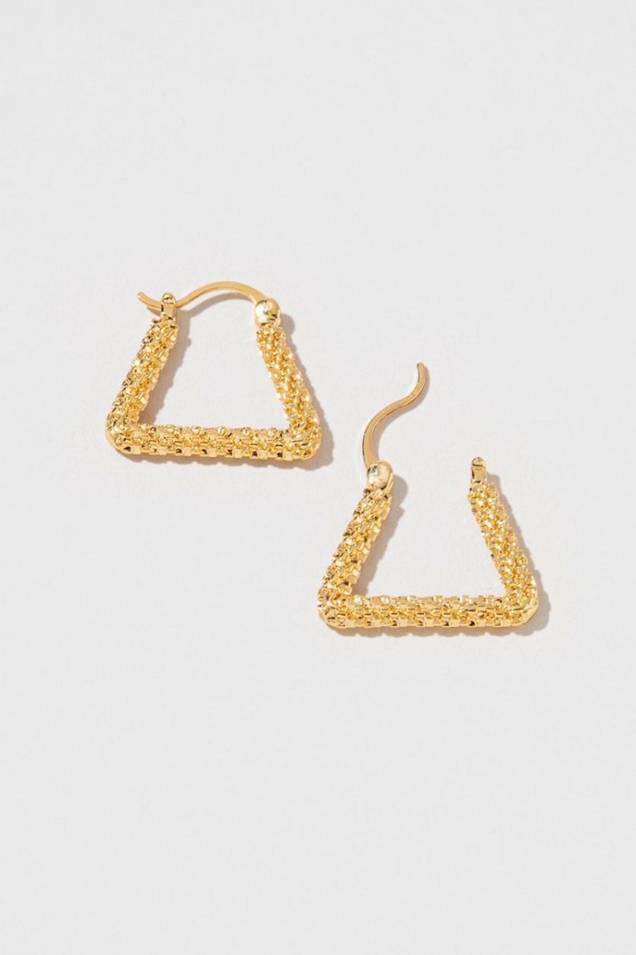 Francesca's Lianne Triangle Hoops Gold Earrings