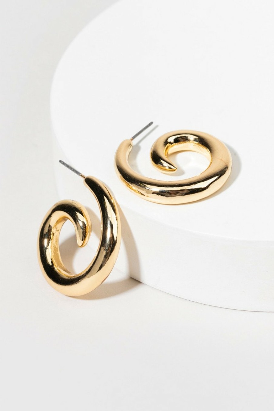 Francesca's Lorena Swirl Hoop Earrings Gold Earrings