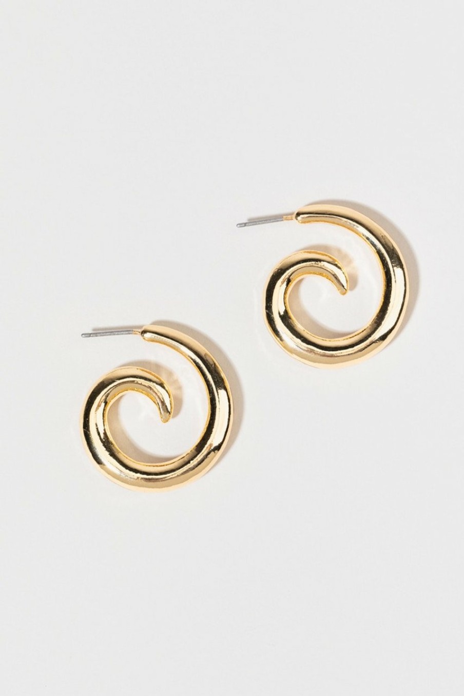 Francesca's Lorena Swirl Hoop Earrings Gold Earrings