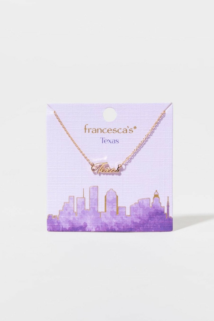 Francesca's Texas Pendant Carded Necklace Gold Necklaces