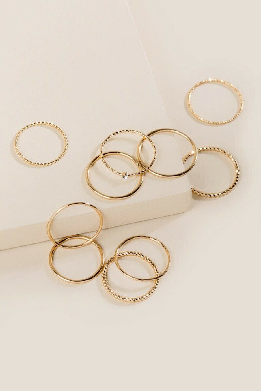 Francesca's Hannah Metal Ring Set Gold Rings