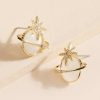 Francesca's Malin Crystal Saturn Stud Earrings Gold Earrings