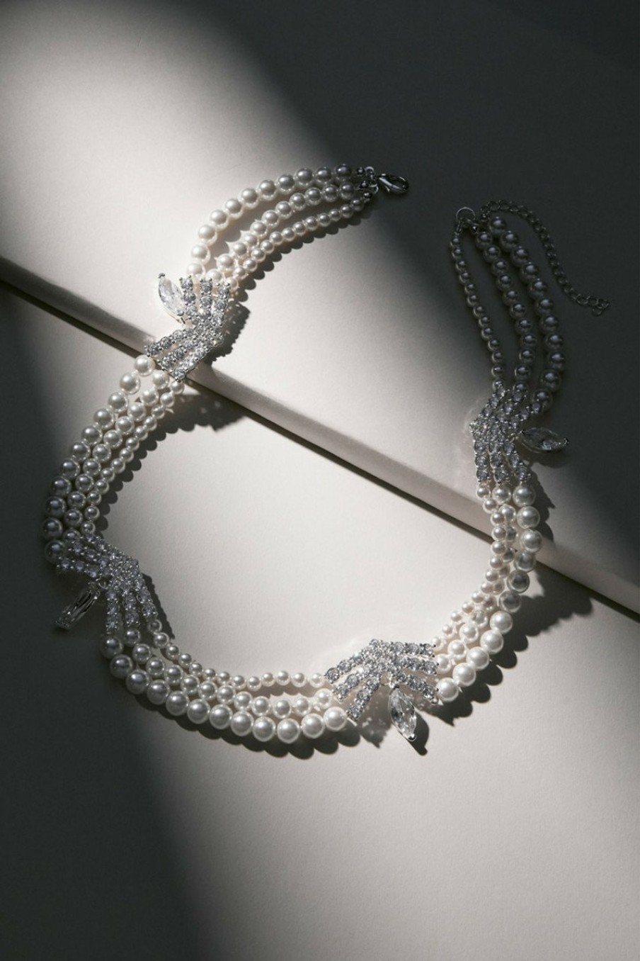 Francesca's Luxe Triple Strand Necklace Pearl Necklaces