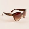 Francesca's Maddy Wide Cat Eye Sunglasses Brown Sunglasses