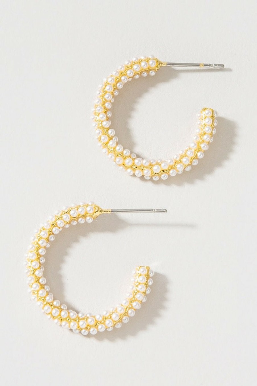 Francesca's Jasmine Twisted Hoops Pearl Earrings