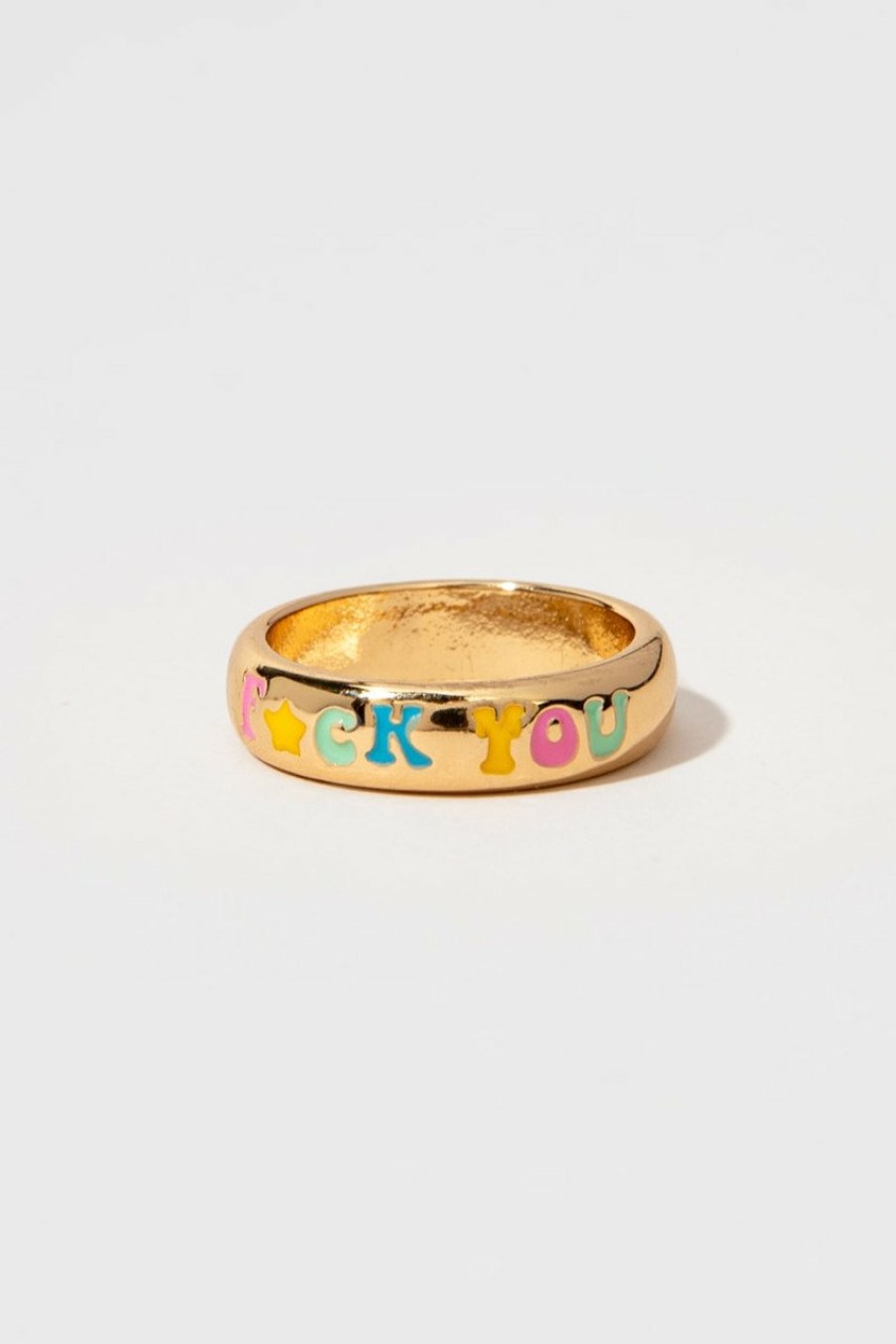 Francesca's F*Ck You Color Chunky Gold Ring Multi Rings