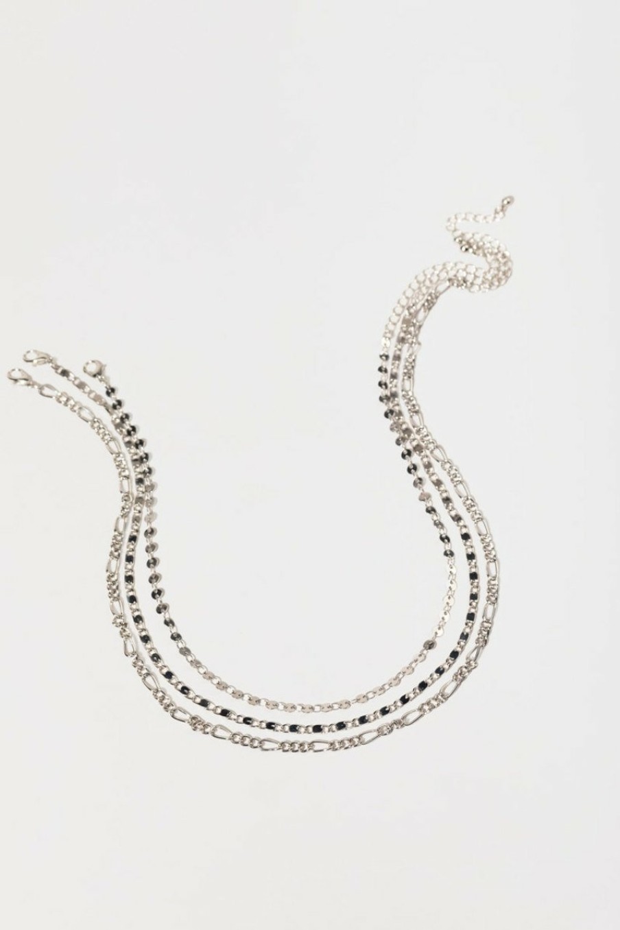 Francesca's Sabrina Boxed Carded Necklace Set Silver Necklaces