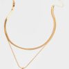 Francesca's Leona Snake Chain Pendant Layered Necklace Gold Necklaces