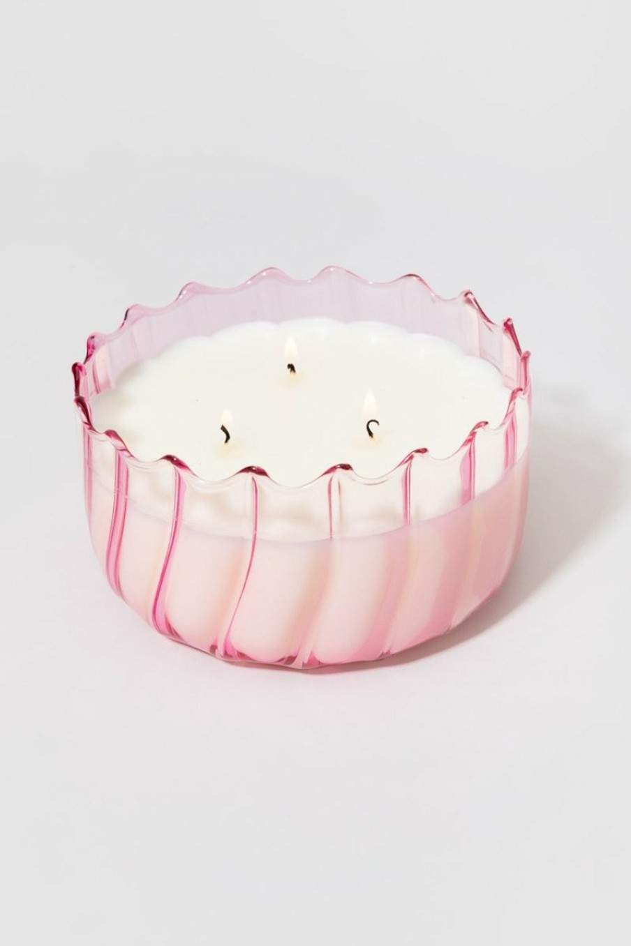 Francesca's Dina Ripple 12Oz Dessert Peach Candle Pink Candles