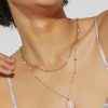 Francesca's Simone Pearl Bead Station Pendant Necklace Pink Necklaces