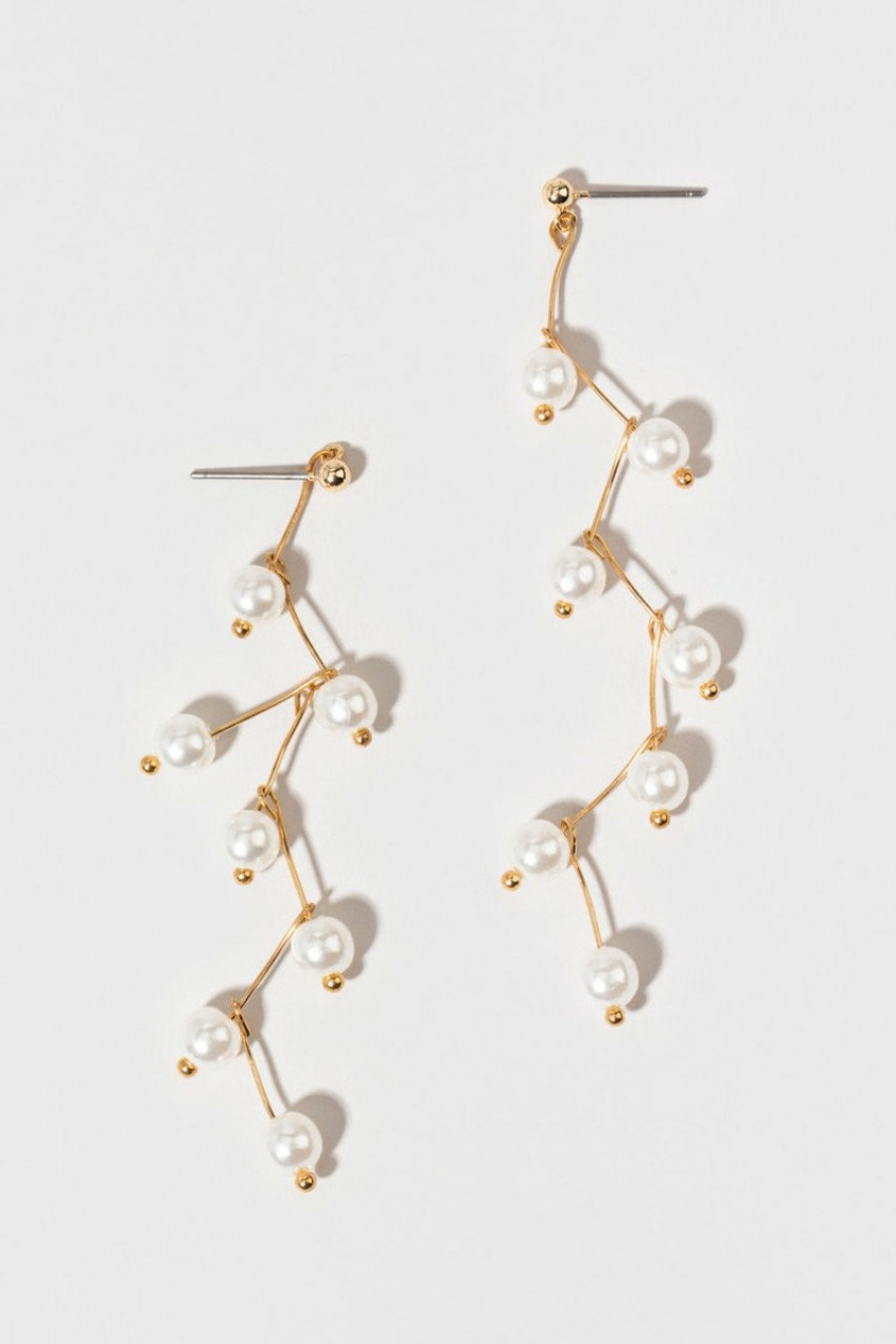 Francesca's Suzie Zig Zag Earrings Pearl Earrings