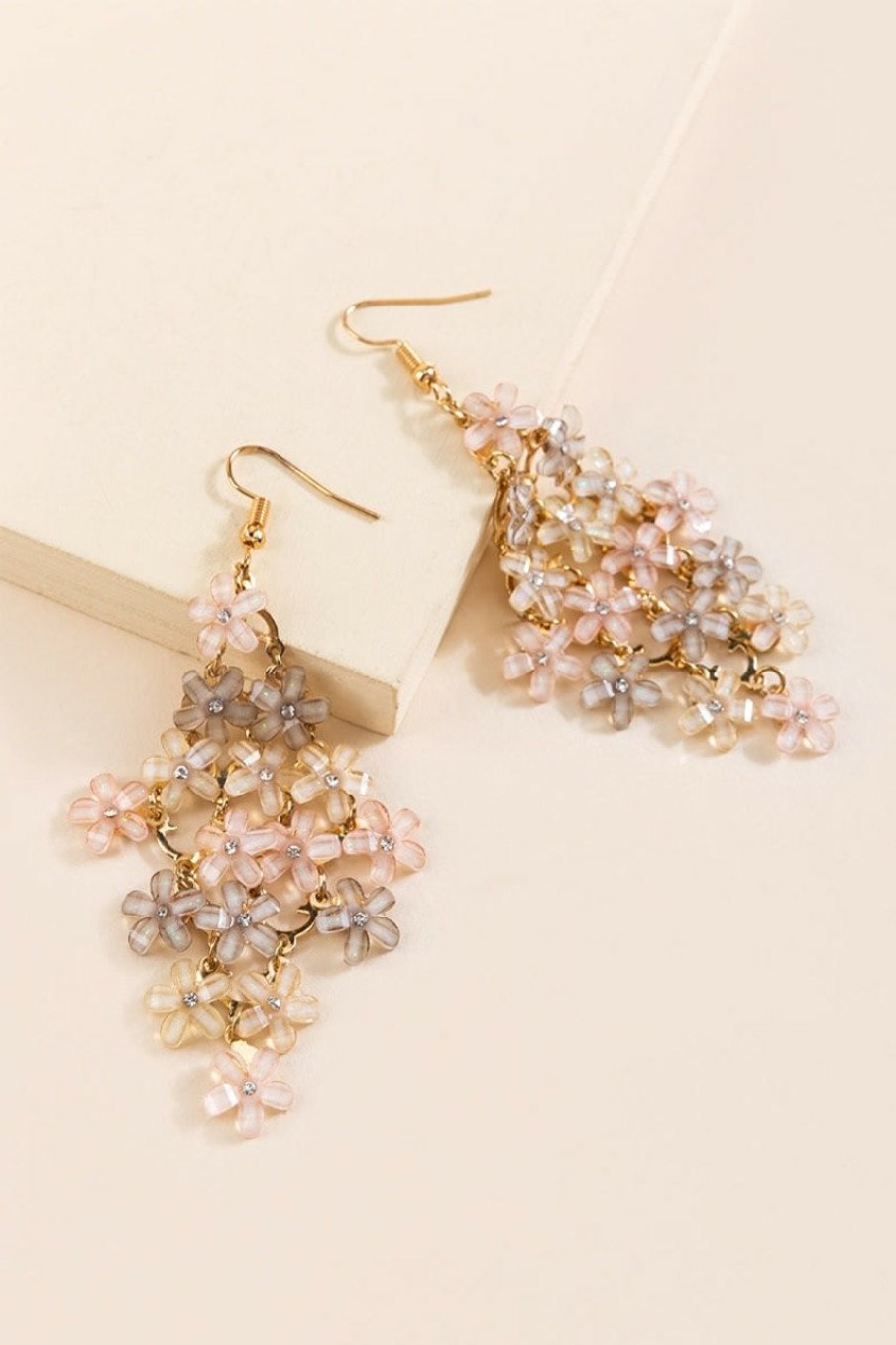 Francesca's Alice Flower Cascading Drop Earrings Multi Earrings