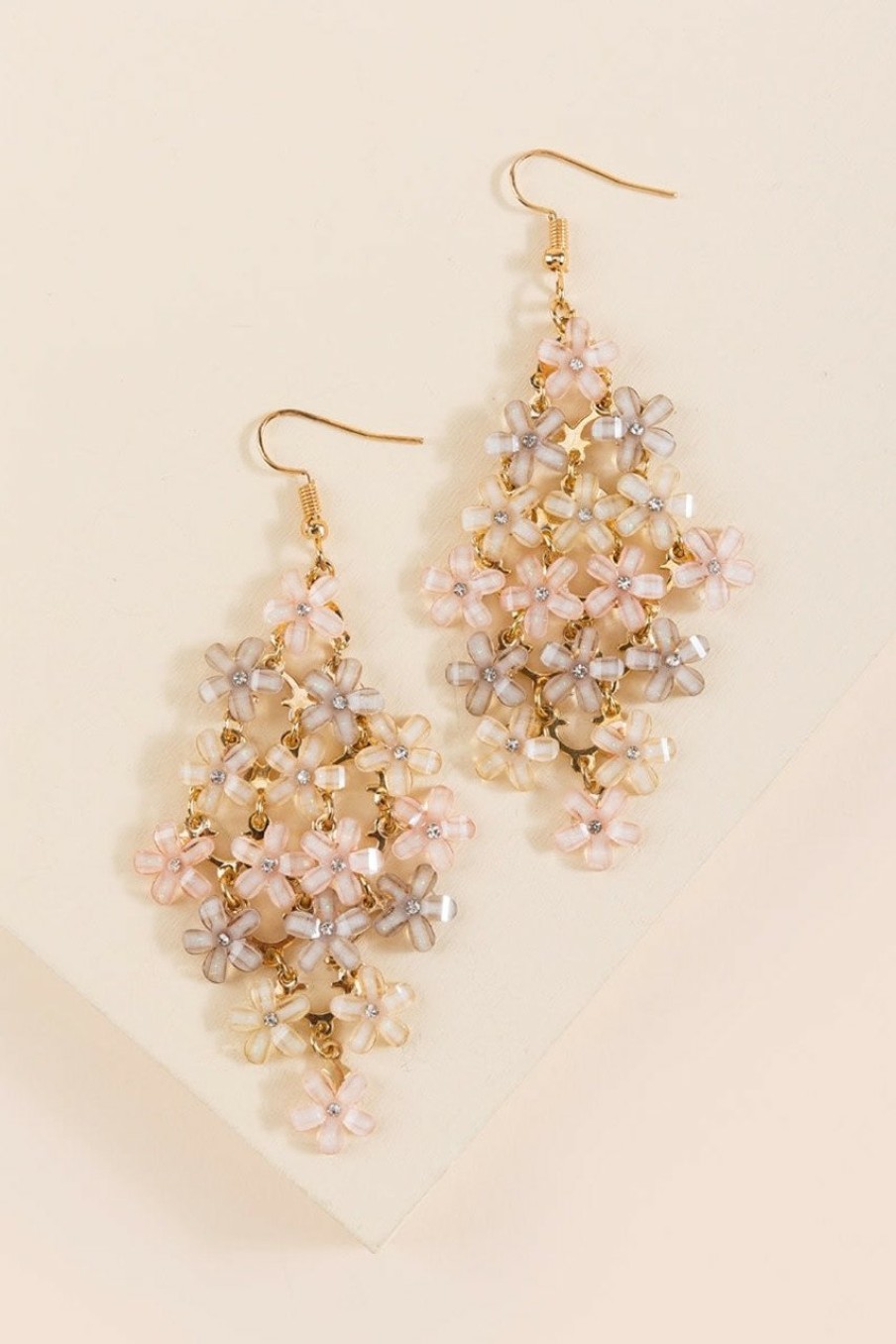 Francesca's Alice Flower Cascading Drop Earrings Multi Earrings