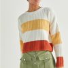 Francesca's Chantel Chenille Colorblock Sweater Ivory Tops