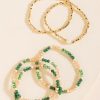 Francesca's Lizzie Beaded Bracelet Set Olive Green Bracelets