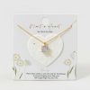 Francesca's Plant A Heart Daisy 14K Gold Dipped Pendant Necklace Clear Necklaces